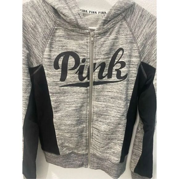 PINK Victoria’s Secret Gray Zip Up Hoodie Size Xs - Picture 2 of 5